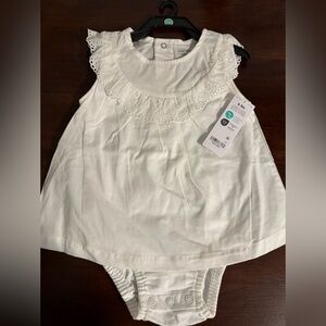 Infant Girls Carter's White Ruffle Dress (Size 6-9 M) NWT